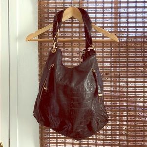 B.Makowsky black leather handbag